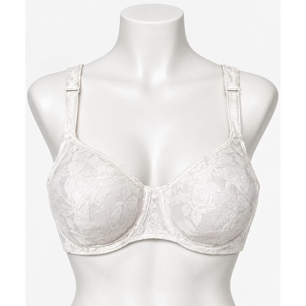 Playtex Secrets Women's White Lace Underwire Bra Size 42C Full Coverage